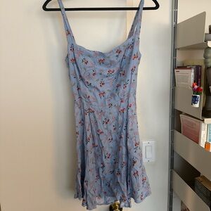 Reformation Light Blue Floral Dress